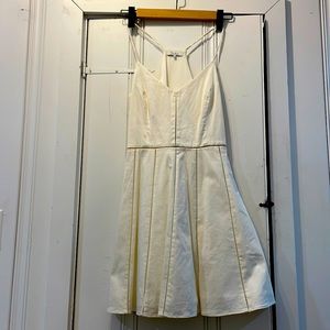 Parker-Cream racer back a-line mini dress